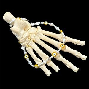 Helloice Evil Eye Baroque Pearl Necklace 17.5”